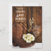 Boots White Daisies Last Rodeo Bachelorette Party Kaart (Voorkant)