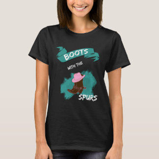 Boots with the Spurs Farmer Hip Hop Cowgirl Boots T-shirt