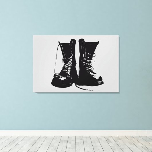 Boots (zwarte versie) canvas afdruk (Insitu (Houten vloer))