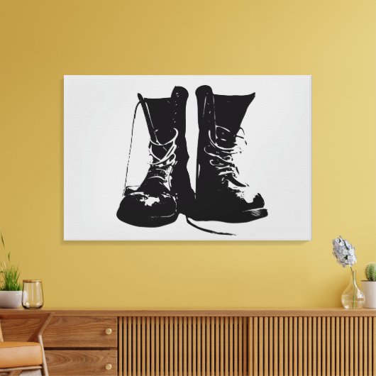 Boots (zwarte versie) canvas afdruk (Insitu (Woonkamer))