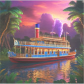 Bootsfahrt auf dem Amazonas Sticker (Voorkant)