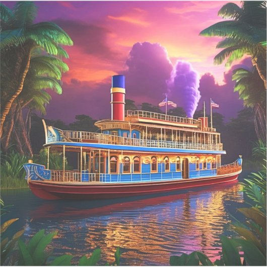 Bootsfahrt auf dem Amazonas Sticker (Voorkant)