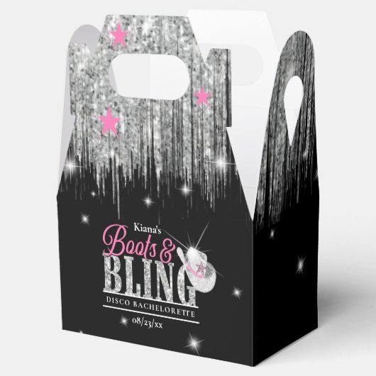 Boots'n Bling Disco Bachelorette Black ID925 Bedankdoosjes (Geopend)