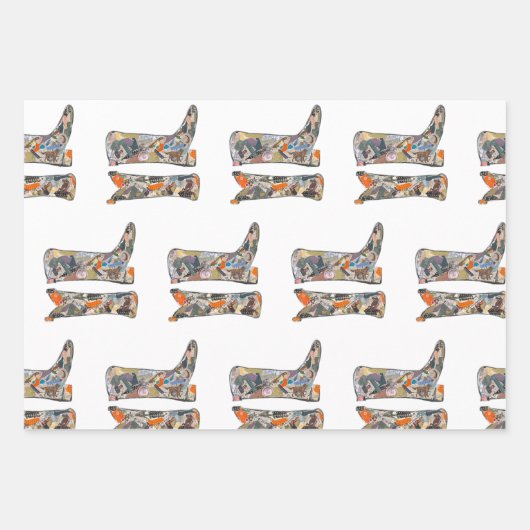 Bootsy Baby Collage boots wrapping paper sheets (Voorkant)