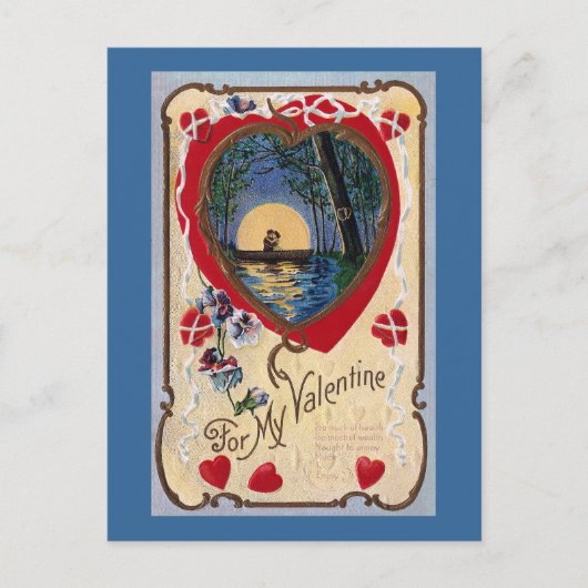 Boottocht met Moonlight  Valentijn Feestdagenkaart (Voorkant)