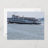 Boottocht met schip zeilt New York Statue of Liber Briefkaart (Voorkant / Achterkant)
