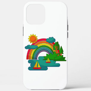 Boottochtlandschap onder de zon, wolken en regenbo Case-Mate iPhone case