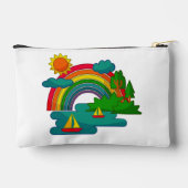 Boottochtlandschap onder de zon, wolken en regenbo etui (Achterkant)