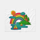 Boottochtlandschap onder de zon, wolken en regenbo fleece deken (Voorkant (Horizontaal))