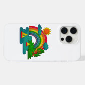 Boottochtlandschap onder de zon, wolken en regenbo iPhone hoesje (Achterkant horizontaal)