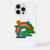 Boottochtlandschap onder de zon, wolken en regenbo iPhone hoesje (Achterkant)