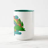 Boottochtlandschap onder de zon, wolken en regenbo mok (Midden)