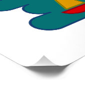 Boottochtlandschap onder de zon, wolken en regenbo perfect poster (Hoek)