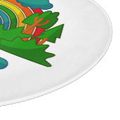 Boottochtlandschap onder de zon, wolken en regenbo snijplank (Hoek)