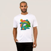 Boottochtlandschap onder de zon, wolken en regenbo t-shirt (Voorkant volledig)