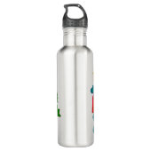 Boottochtlandschap onder de zon, wolken en regenbo waterfles  (Achterkant)