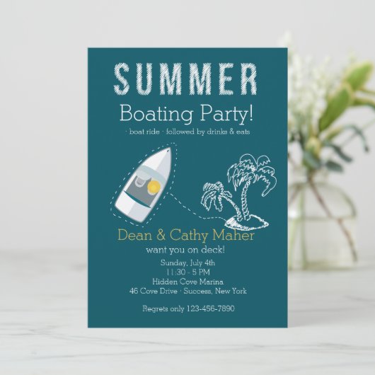 Boottochtuitnodiging Gepersonaliseerd Kaart (Staand voorkant)