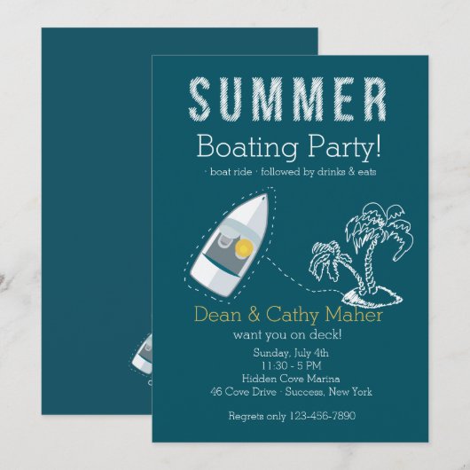 Boottochtuitnodiging Gepersonaliseerd Kaart (Voorkant / Achterkant)