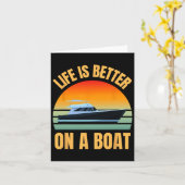 Boottoonteigenaar Retro Life is beter op de boot Kaart (Gele Bloem)