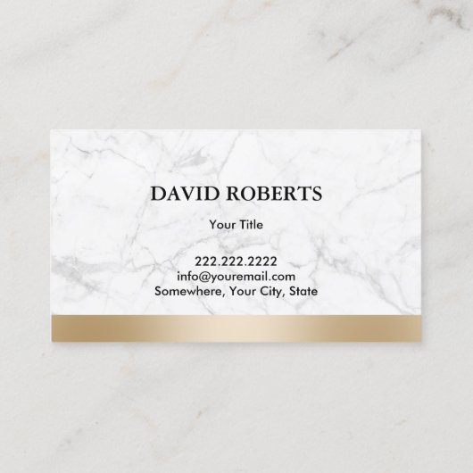 Bootverhuur & verkoop Modern Goud Border Marmer Visitekaartje (Achterkant)