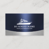 Bootverhuur Verkoop Onderhoud Modern Navy Blue Visitekaartje (Voorkant)