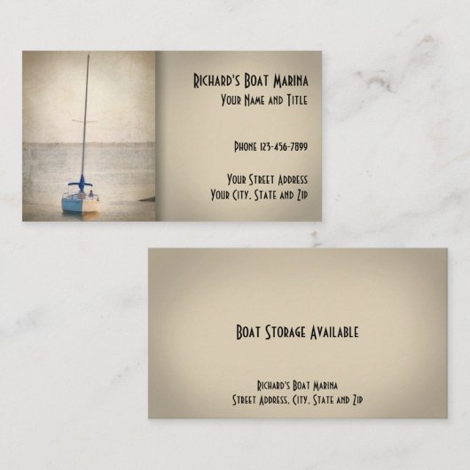 Bootverkoop Marina Visitekaartje (Voorkant / Achterkant)