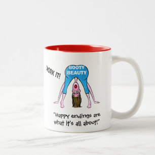 BOOTY BEAUTY-Happy Endings zijn waar het allemaal  Tweekleurige Koffiemok