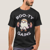 Booty Gains - Grappige Gym Ghost Halloween Workout T-shirt (Voorkant)