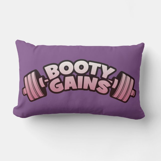 Booty Gains - Women's Novelty Motivatie Workout Kussen (Voorkant)