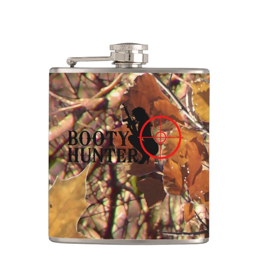 Booty Hunter op Herfst Camo Heupfles (Voorkant)