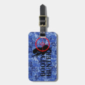 Booty Hunter op Navy Blue Camo Bagagelabel (Voorkant verticaal)