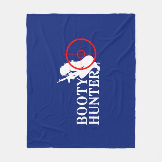 Booty Hunter op Navy Blue Fleece Deken (Voorkant)