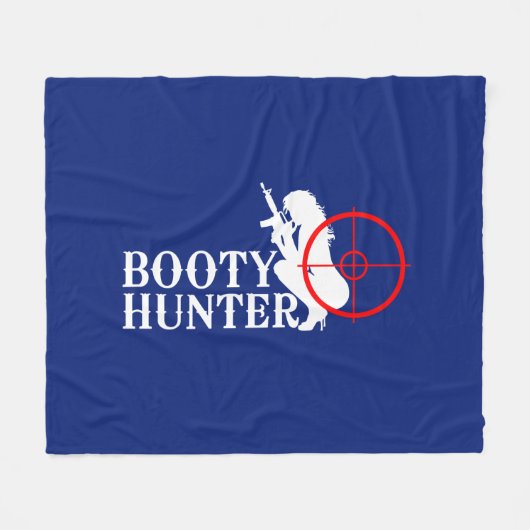 Booty Hunter op Navy Blue Fleece Deken (Voorkant (Horizontaal))