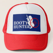 Booty Hunter op Navy Blue Trucker Pet (Voorkant)