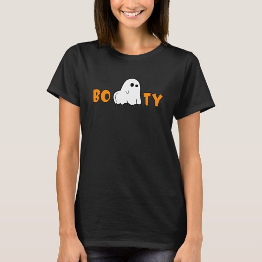 Booty Spooky Ghost Halloween Little Cute Enge Ho T-shirt (Voorkant)