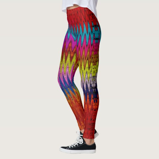 Bootyliscious Liquid Paint Rainbow Stropdas-dye St Leggings (Links)