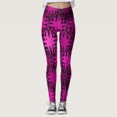 Bootyliscious Vloeibare Roze Posies Rave Leggings (Voorkant)