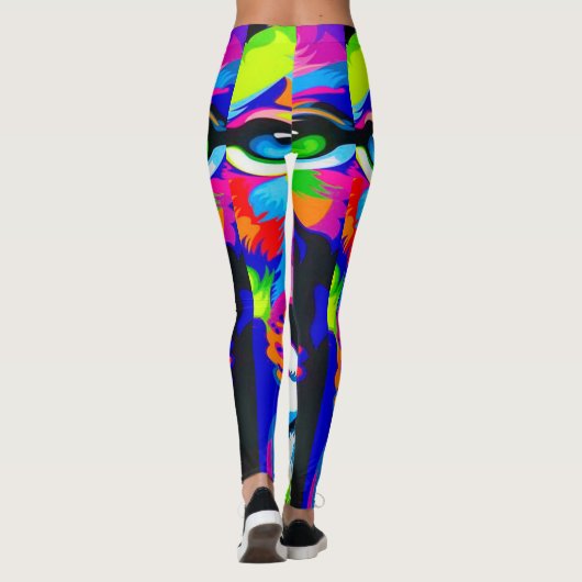 Bootylistische vloeibare regenboogleeuw Dierafdruk Leggings (Achterkant)
