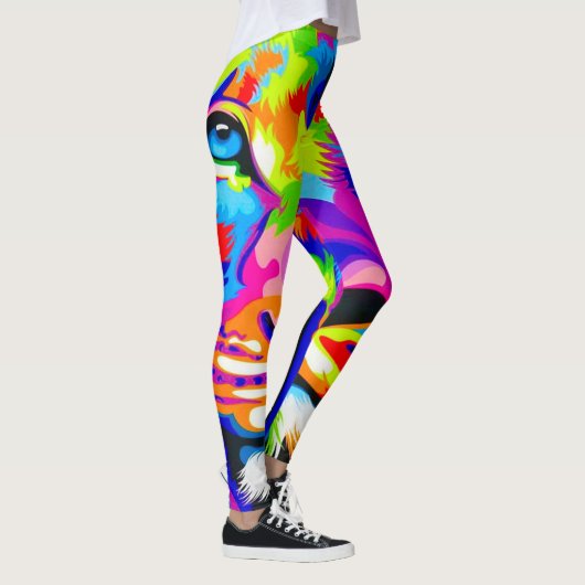Bootylistische vloeibare regenboogleeuw Dierafdruk Leggings (Rechts)