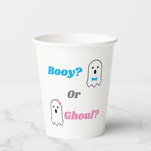 Booy of Ghoul Halloween Ghost Gender onthullen Papieren Bekers (Voorkant)