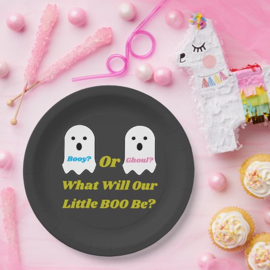 Booy of Ghoul Halloween Ghost Gender onthullen Papieren Bordje (Feest)