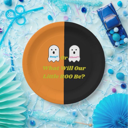 Booy of Ghoul Halloween Ghost Gender onthullen Papieren Bordje (Feest)