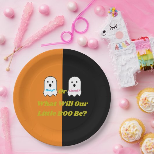 Booy of Ghoul Halloween Ghost Gender onthullen Papieren Bordje (Feest)