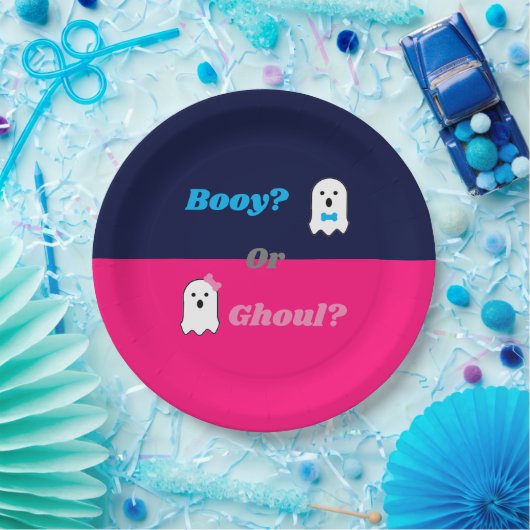 Booy of Ghoul Halloween Ghost Gender onthullen Papieren Bordje (Feest)