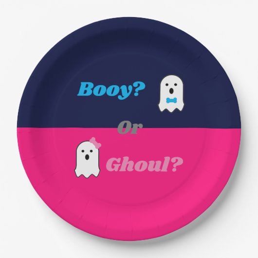 Booy of Ghoul Halloween Ghost Gender onthullen Papieren Bordje (Voorkant)