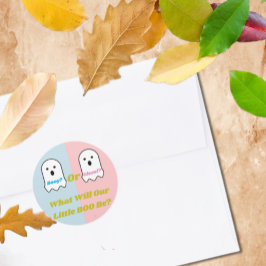 Booy of Ghoul Halloween Ghost Gender onthullen Ronde Sticker