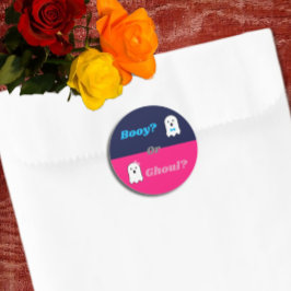 Booy of Ghoul Halloween Ghost Gender onthullen Ronde Sticker