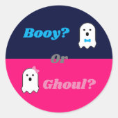 Booy of Ghoul Halloween Ghost Gender onthullen Ronde Sticker (Voorkant)