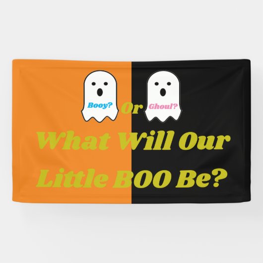 Booy of Ghoul Halloween Ghost Gender onthullen Spandoek (Horizontaal)