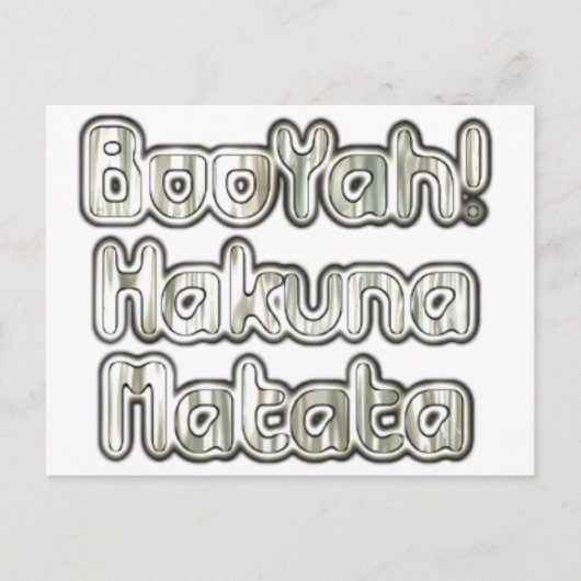 BooYah Hakuna Matata DesignerPostcard Briefkaart (Voorkant)